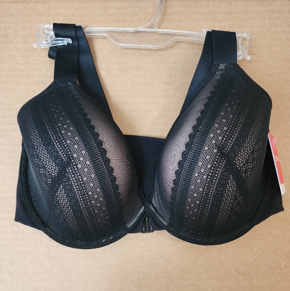 SPANX Bra-llelujah Illusion Lace Full Coverage Bra Black Sz 36D NWT